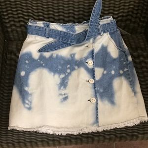 UO Polly bleached denim skirt